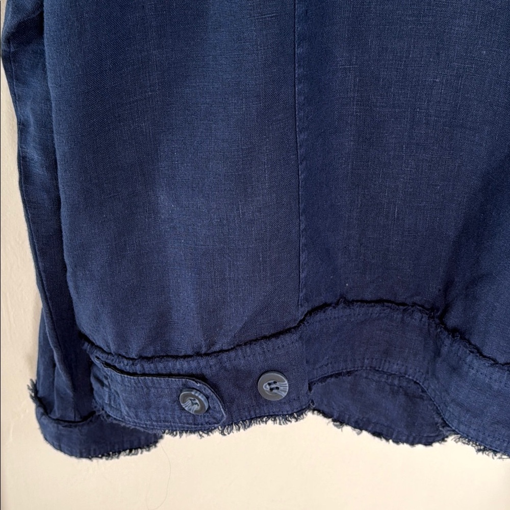 Navy Linen Jacket - Picture 4 of 4